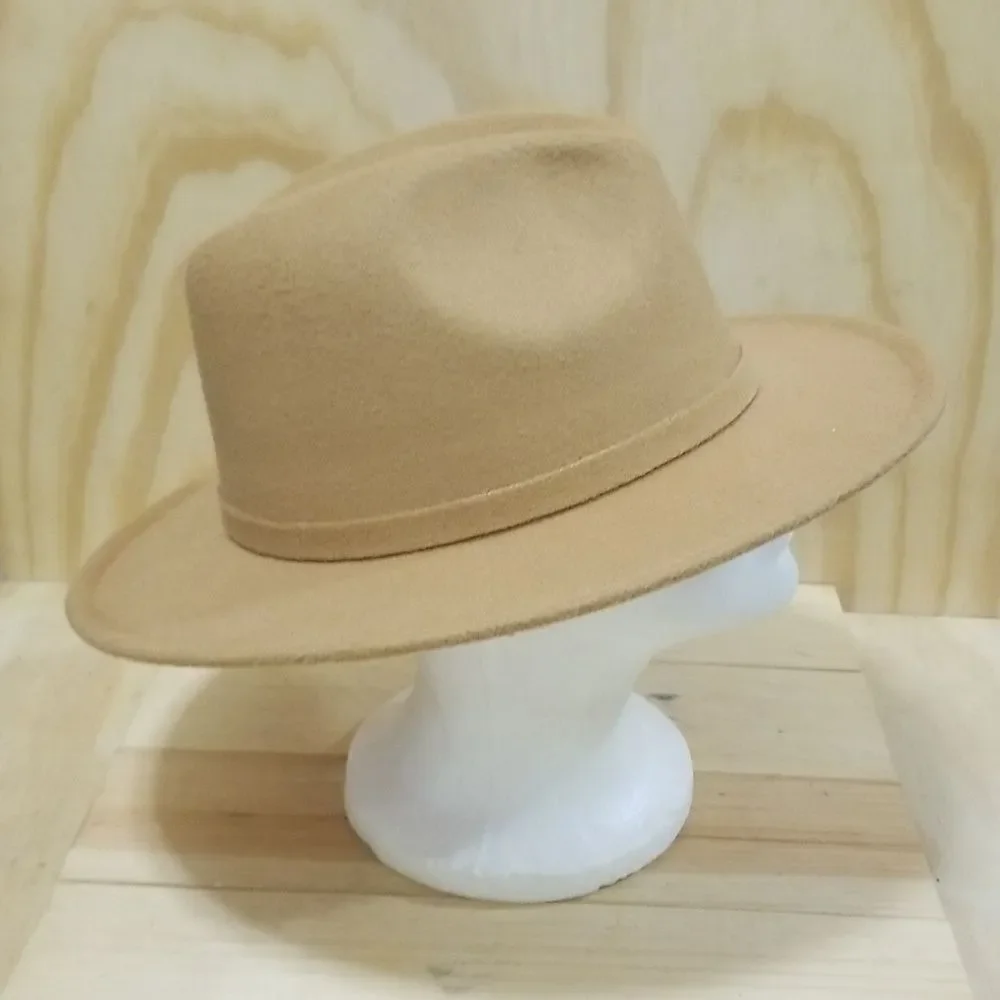 Felt hat Men,Women's size Large , XLarge Two tone tan/red Adjustable